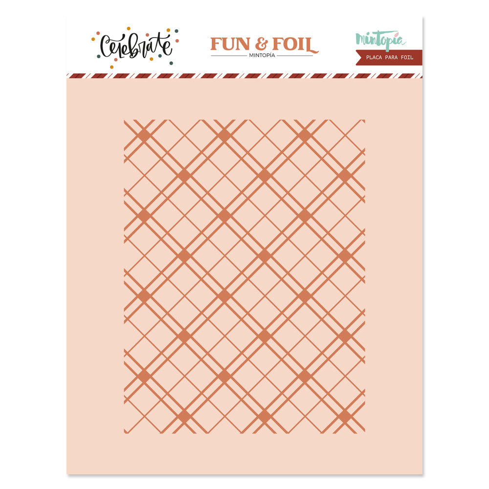 Placa Hot Foil&Fun Fondo Plaid CELEBRATE