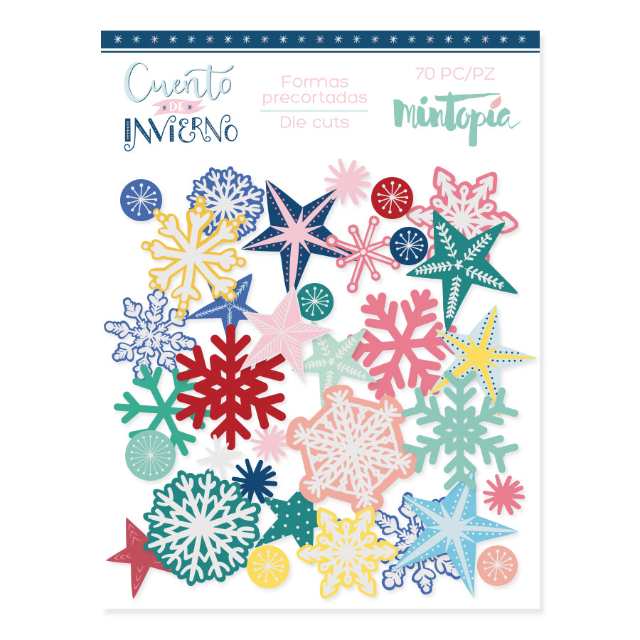 Die cuts copos de nieve con foil Cuento de invierno