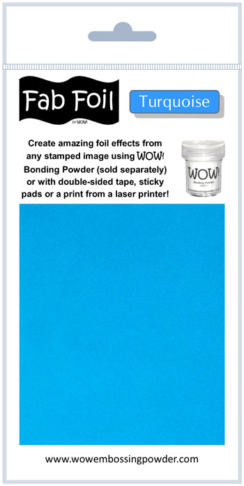 Wow Fab Foil hoja de 10 cm x 1 metro Turquoise