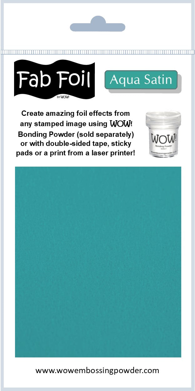 Wow Fab Foil hoja de 10 cm x 1 metro Satin Aqua