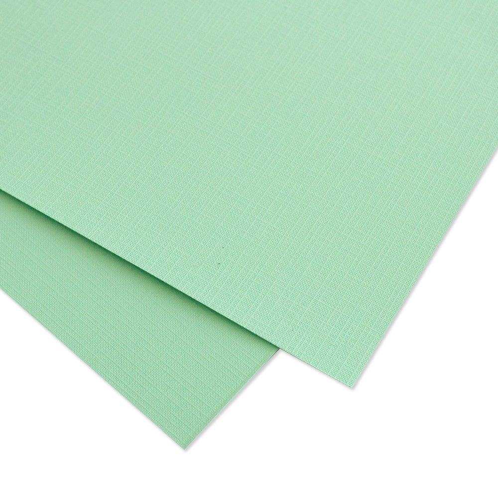 Cartulina PREMIUM Textura Tela Mintopía 12x12" Menta