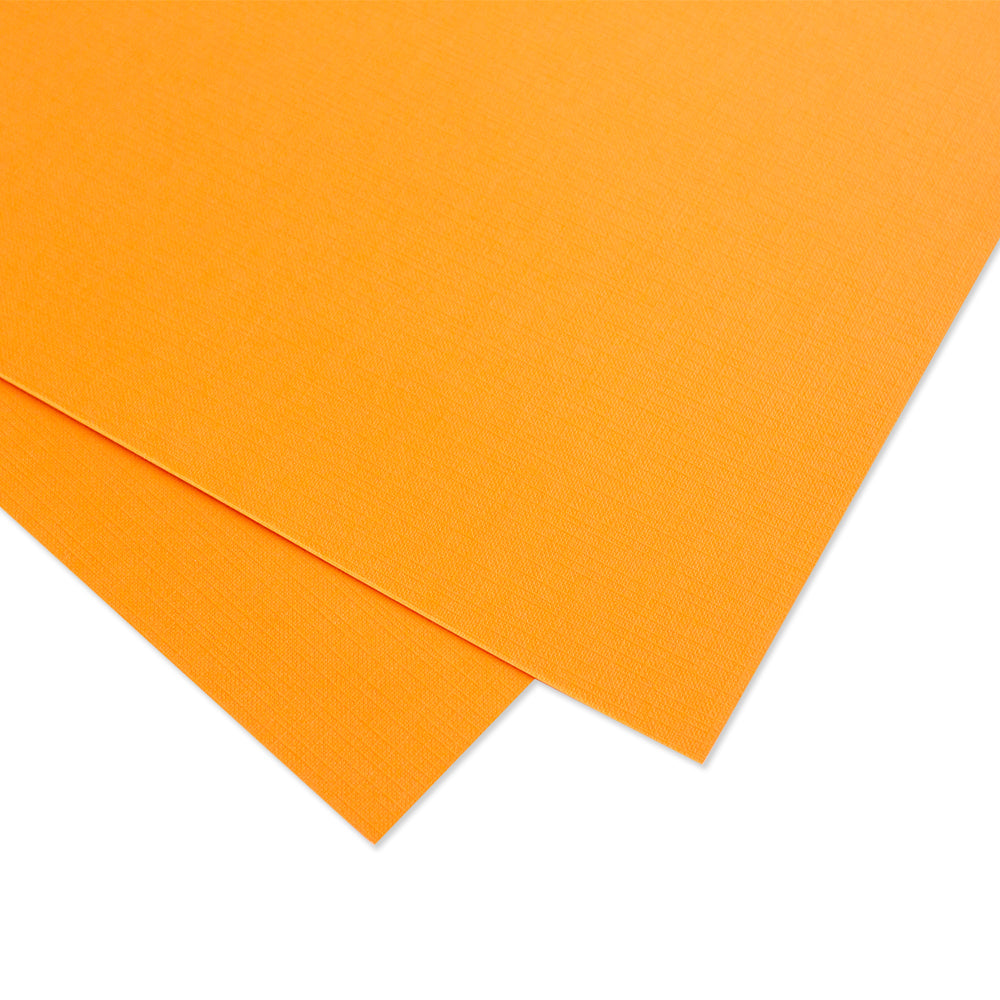 Cartulina PREMIUM Textura Tela Mintopía 12x12" Naranja