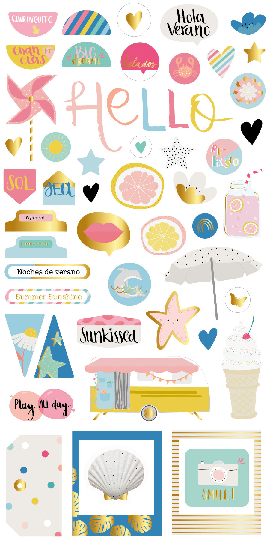 Pegatinas chipboard Summer Stories