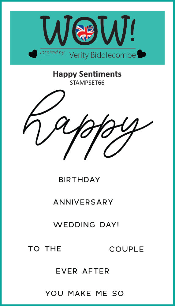 Set de sellos Wow Stamp (A7) - Happy Sentiments (by Verity Biddlecombe)