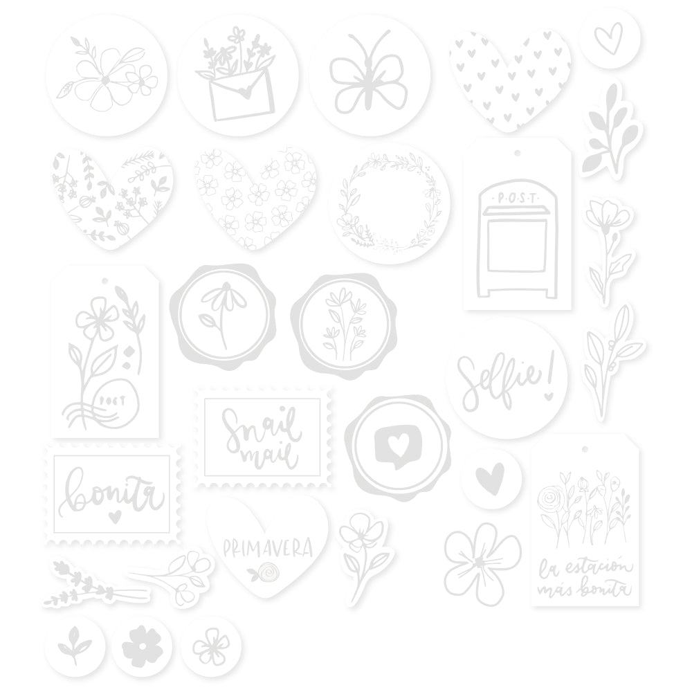 Die cuts papel de acuarela con resist Pétalos