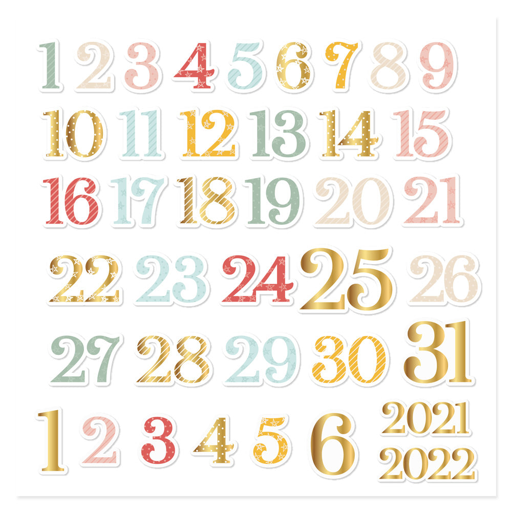 Números de chipboard Diciembre de Mintopía