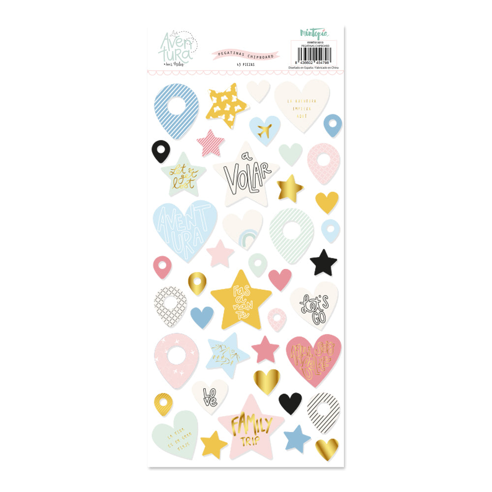 Chipboard estrellas 1mm Aventura de Mintopia