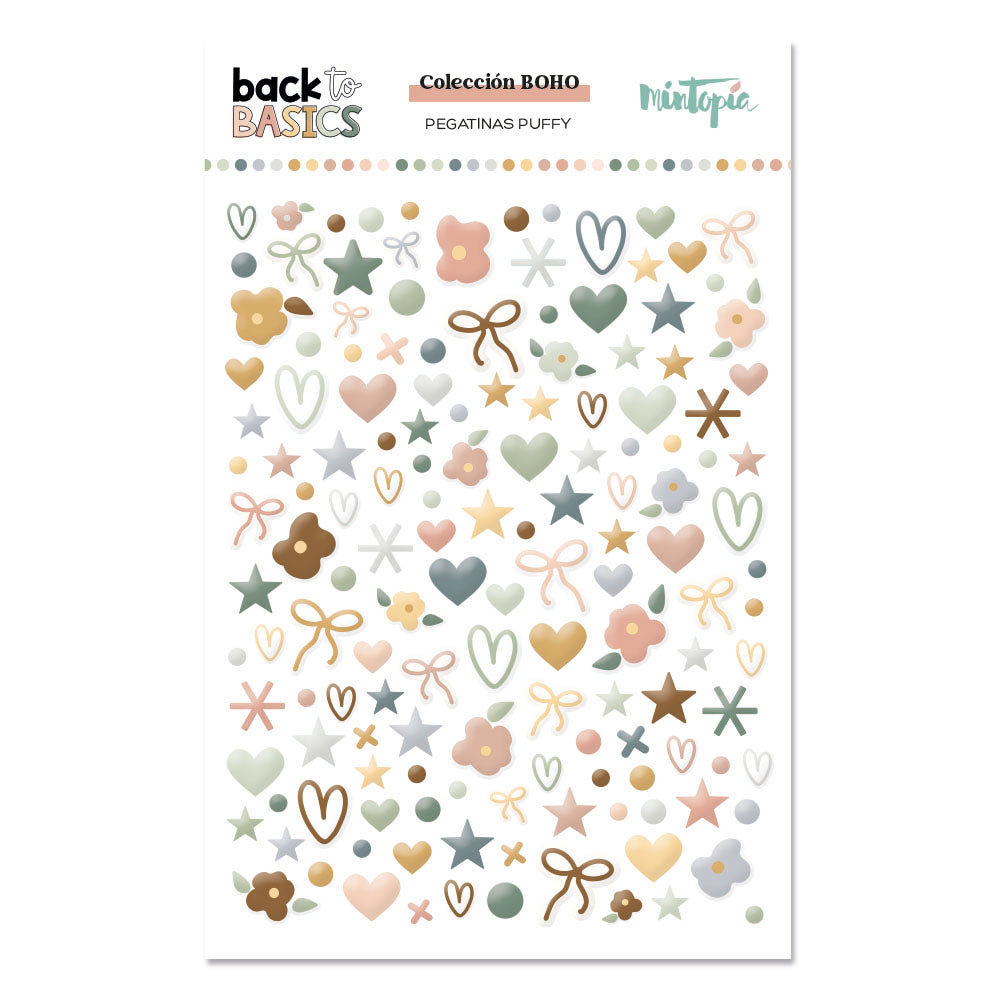 Pegatinas puffy boho Back to Basics