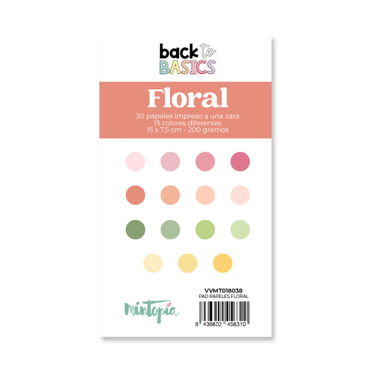 Pad papeles 15 x 7,5 cm Floral Black To Basics