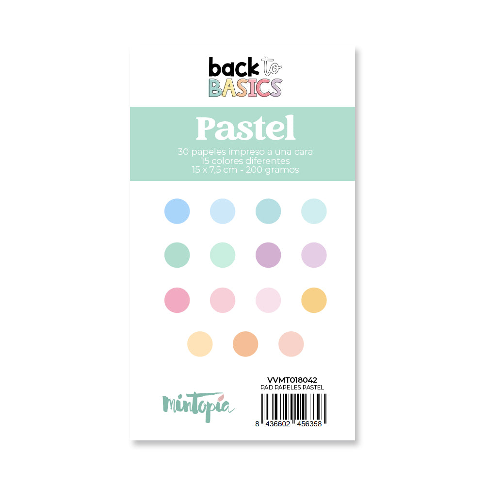 Pad papeles 15 x 7,5 cm Pastel Black To Basics