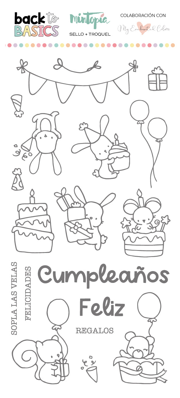 Sello Feliz Cumpleaños Back to Basics