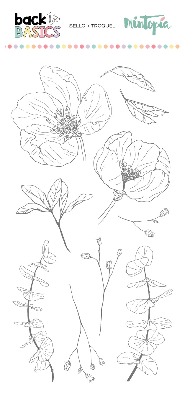 Sello Peonias 2 Back to Basics