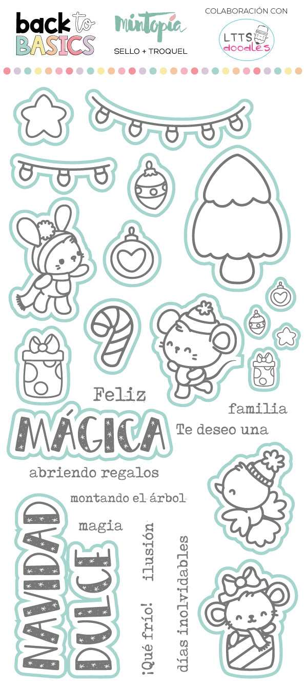 Sello y troquel coordinado Dulce Navidad Back to Basics