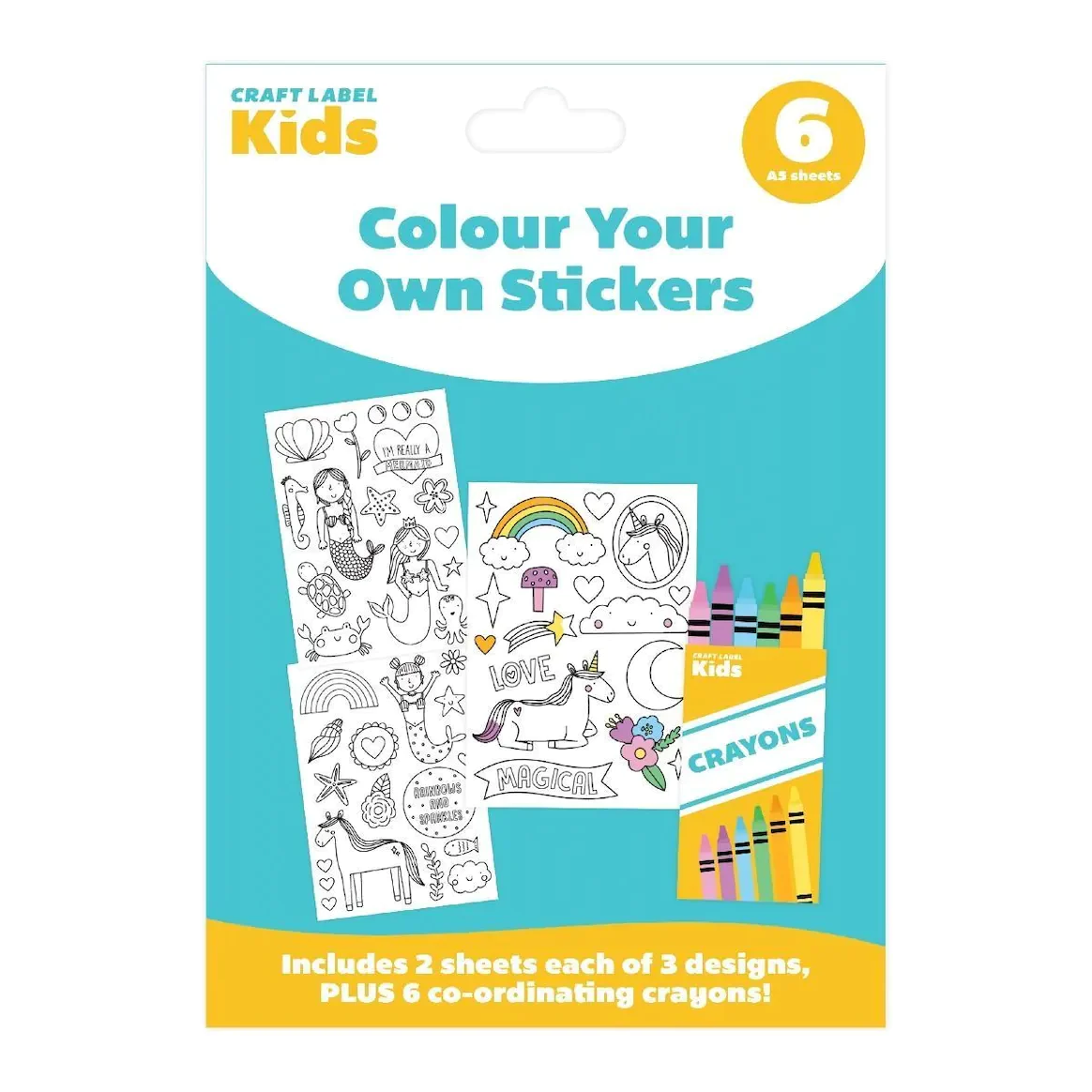 Craft Label Kids Colour Your Own Stickers - Fantasy