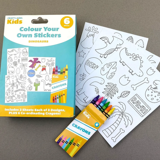 Craft Label Kids Colour Your Own Stickers - Dinosaur