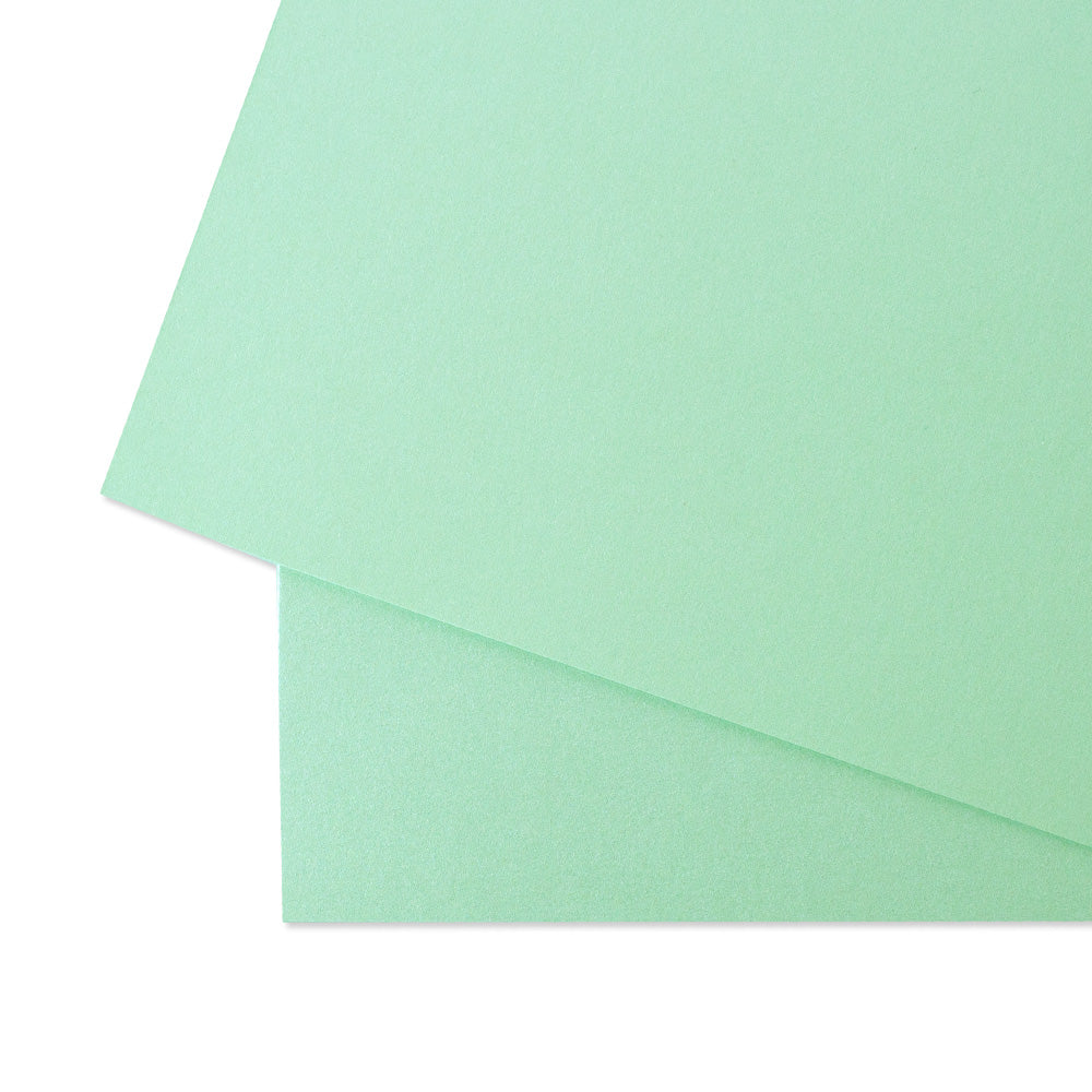 Cartulina PREMIUM Perlada Mintopía 12"x12" Shimmer Verde pastel