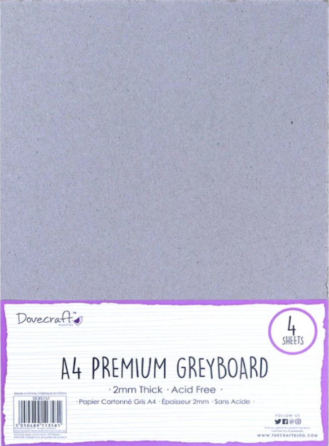 Dovecraft Essentials A4 Grey Board