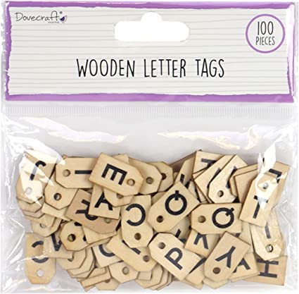 Dovecraft Essentials Wooden Letter Tags 100 pcs