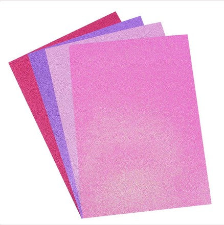 Dovecraft Glitter Card A4 Pad - Perfectly Pink - 24 Sheets