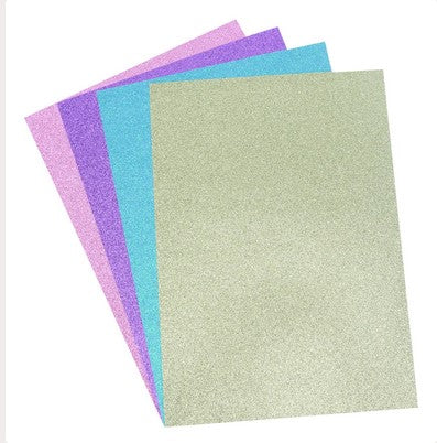 Dovecraft Glitter Card A4 Pad - Pastels - 24 Sheets