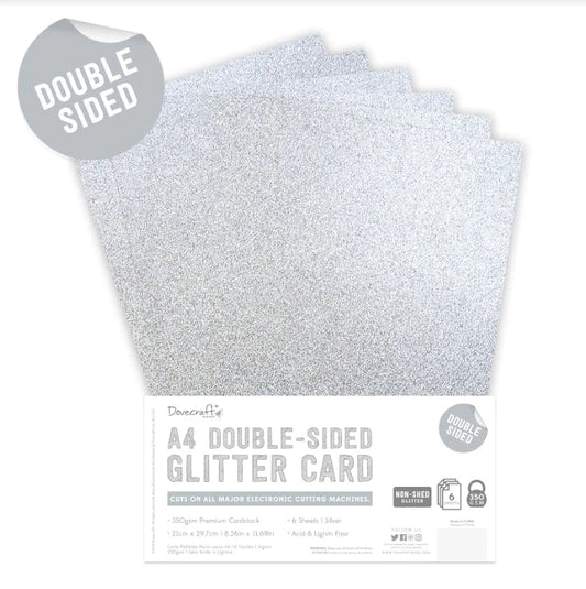 Pad de cartulinas con glitter A4 Silver 6 hojas doble cara