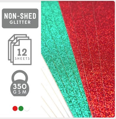 A4 Double Sided Glitter Bumper Pack - 350gsm - 12 Sheets