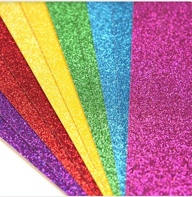Pad de cartulinas adhesivas con glitter A5 Rainbow Bright 12 hojas