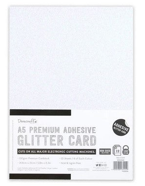 Pad de cartulinas adhesivas con glitter A5 Black & White 12 hojas