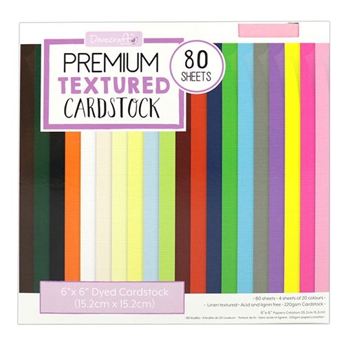 Mega stack de cartulinas Premium texturizadas 6x6" colores surtidos 80 hojas