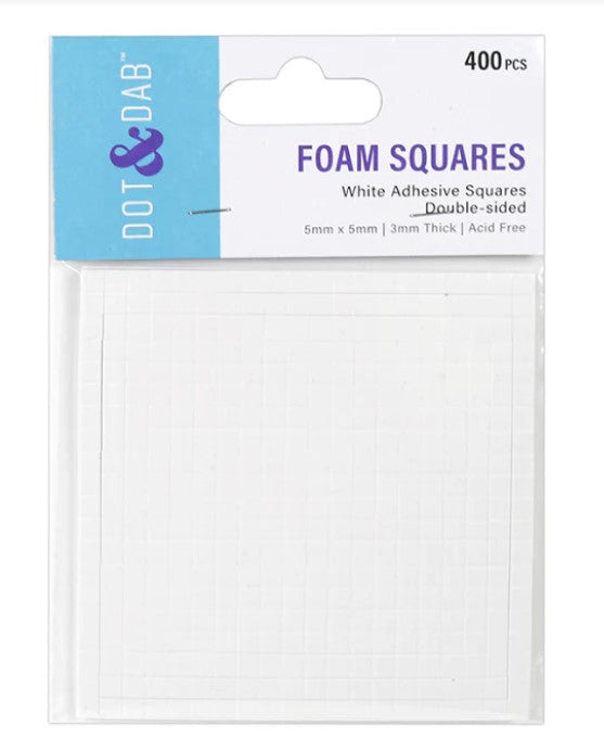 Dot & Dab Foam Squares 5x5x3 mm white x400