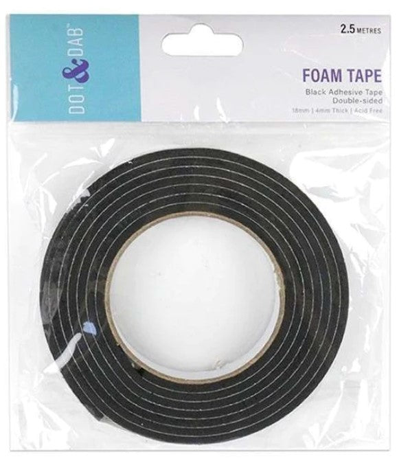 Dot & Dab Foam Tape black 18x4 mm 2,5 meters