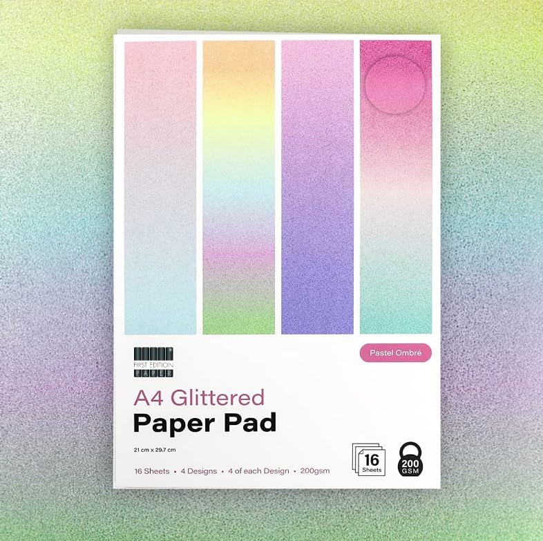 First Edition Pad Premium A4 Glittered Paper Pastel Ombre