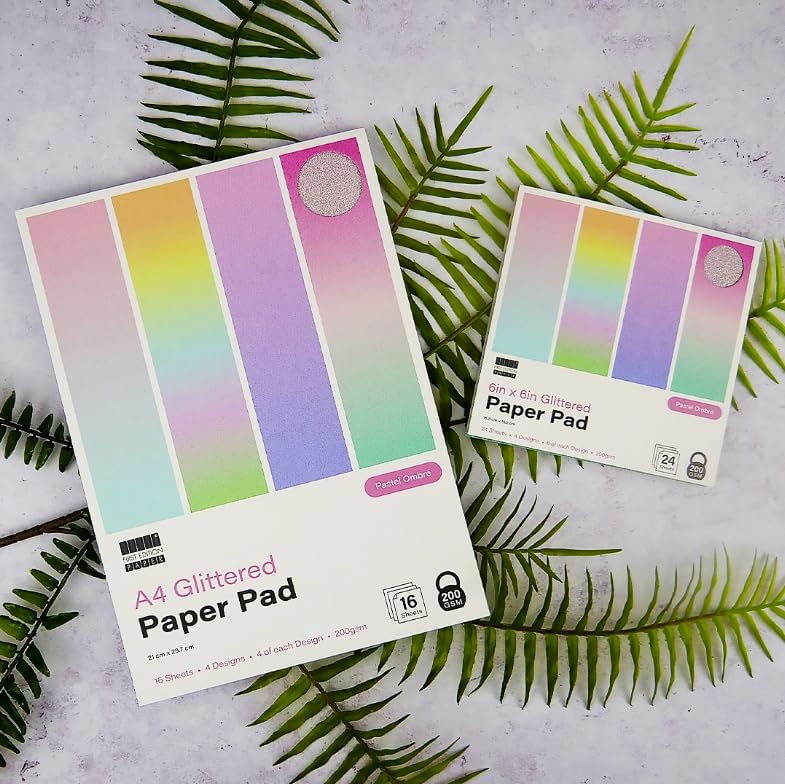 First Edition Pad Premium A4 Glittered Paper Pastel Ombre