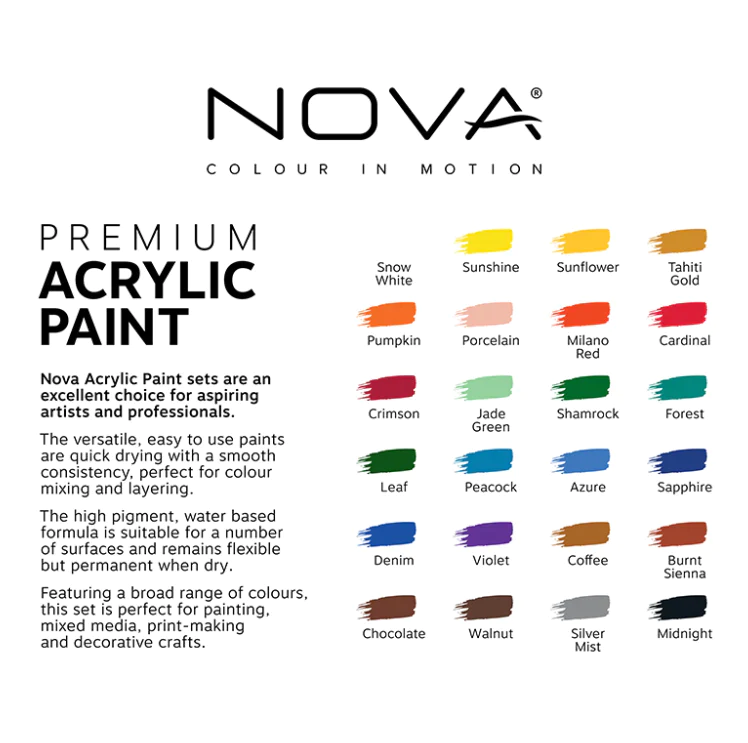 Nova Acrylic Paints 24 Set