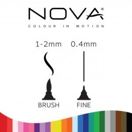 Set de rotuladores doble punta fina y pincel Nova 24 colores