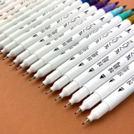 Nova 24 Dual-Tip Brush Pens