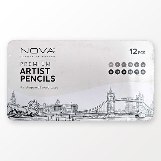 Set de lápices Premium Artist Pencils Nova Black Basics 12 pcs