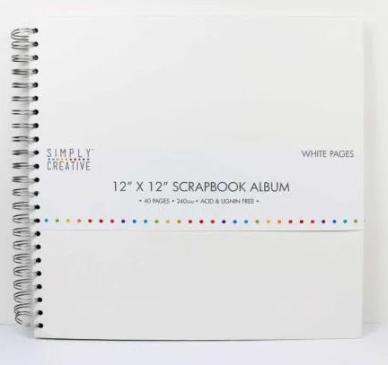 Scrapbook Álbum espiral 12x12" White 40 pages