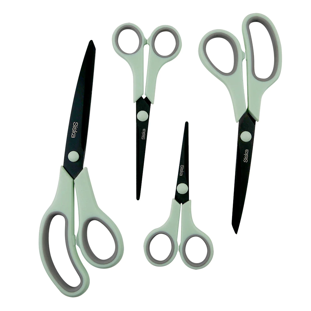 Set con 4 Tijeras Siska de titanio All Purpose Scissors Coating