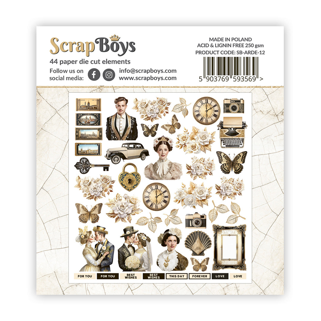 Set de die cuts Scrap Boys colección Art Decoria 44 pcs