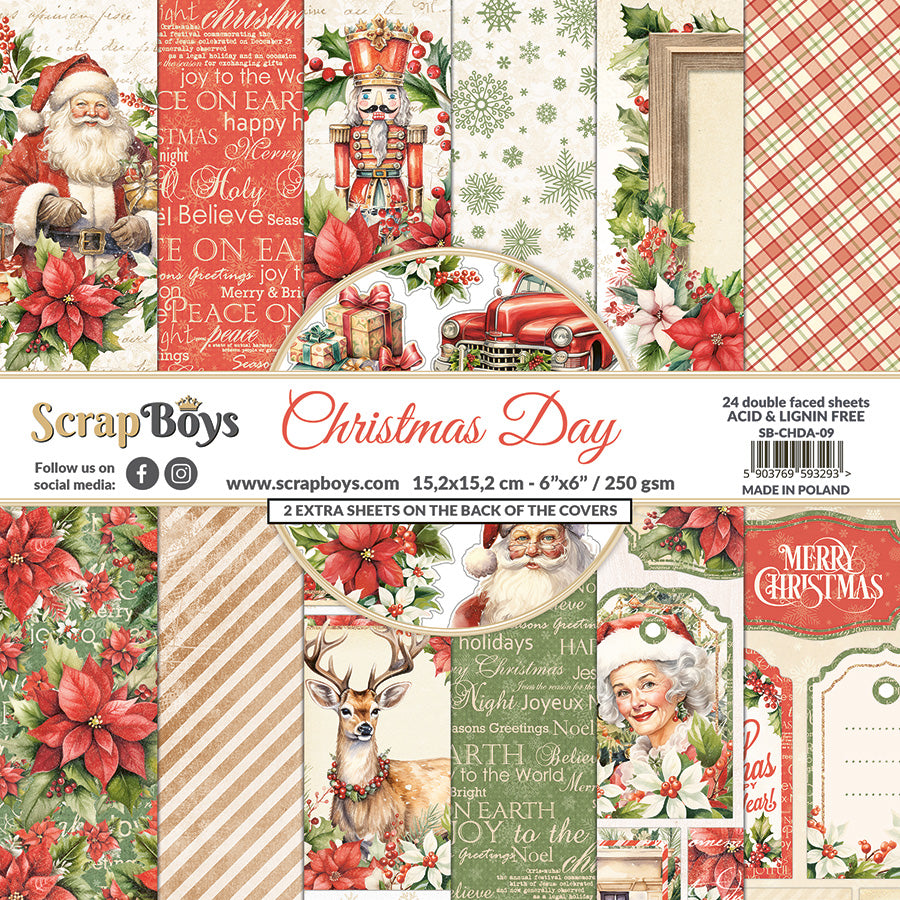 Set de papeles Scrap Boys 6x6" Christmas Day