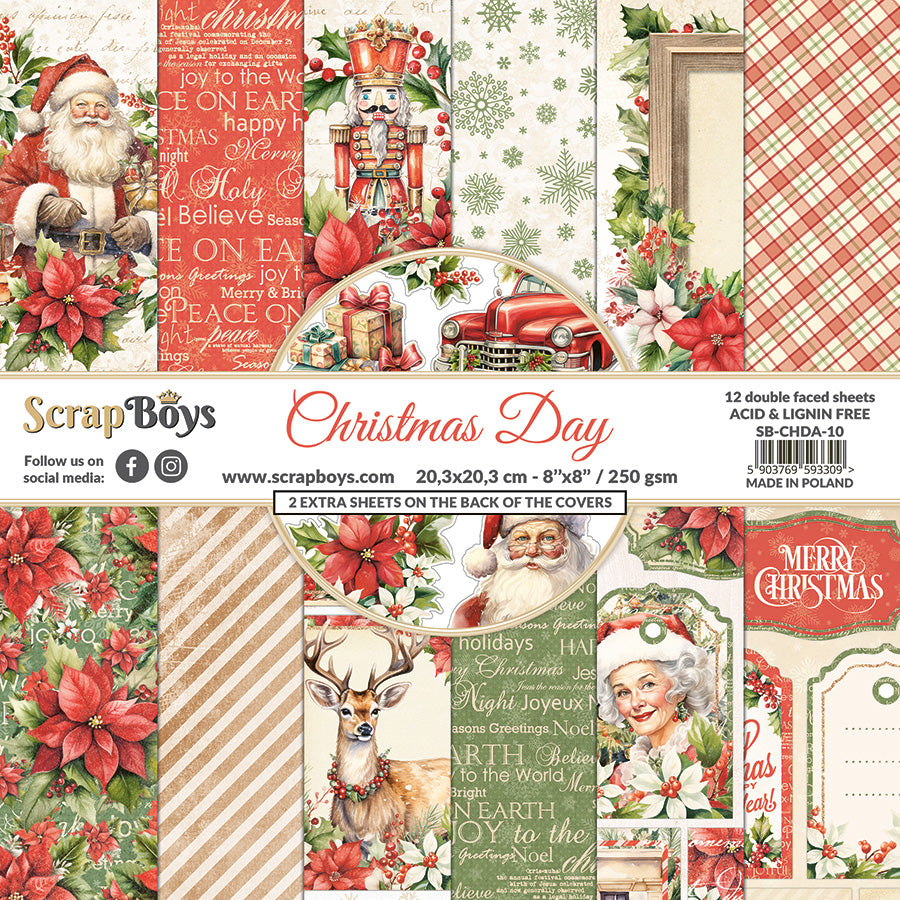 Set de papeles Scrap Boys 8x8" Christmas Day