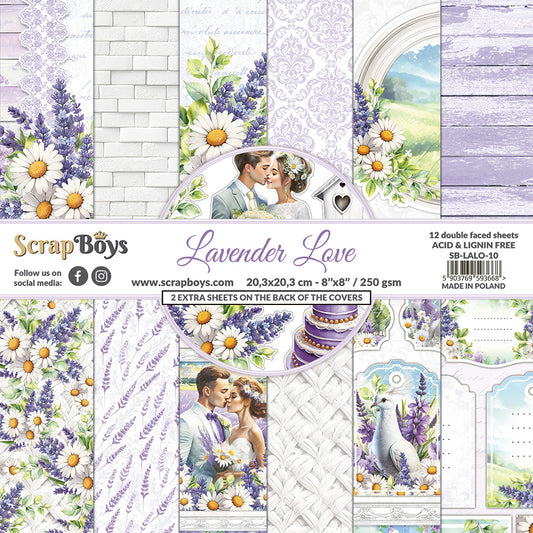 Set de papeles Scrap Boys 8x8" Lavender Love