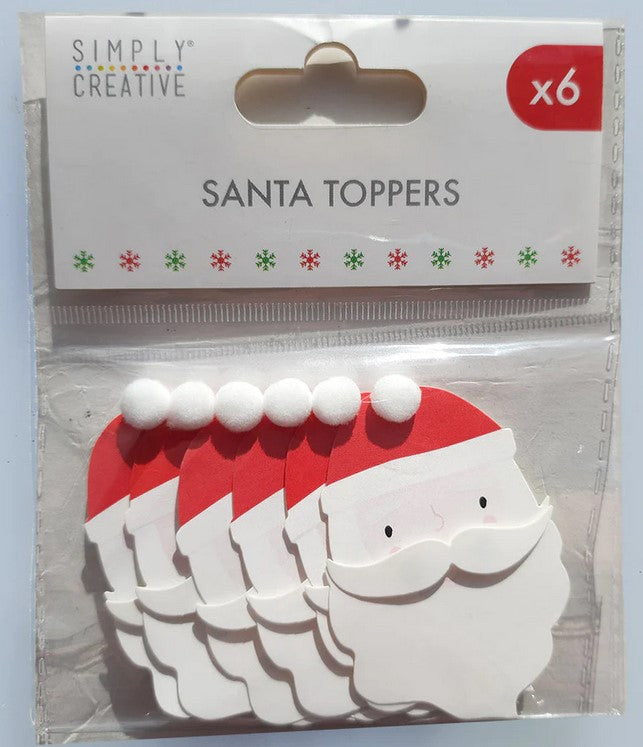 Simply Creative Christmas Basics Santa Card Toppers 6 pcs