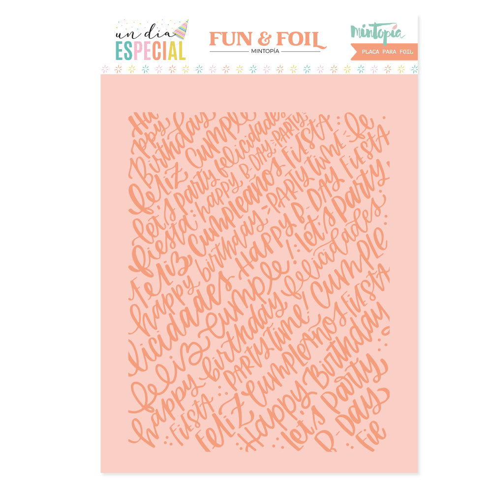 Placa Hot Foil&Fun Lettering Un día especial de Mintopía