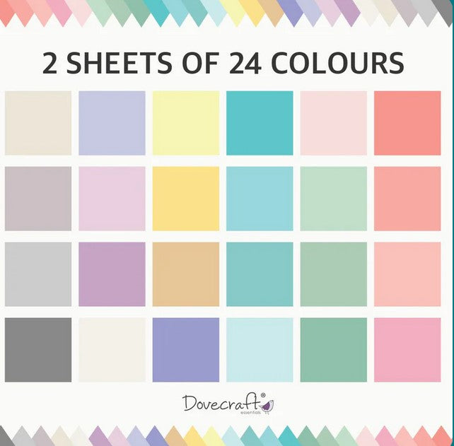 Value Pack Dovecraft papeles surtidos Pastel Edition 12x12" 24 colores 48 hojas
