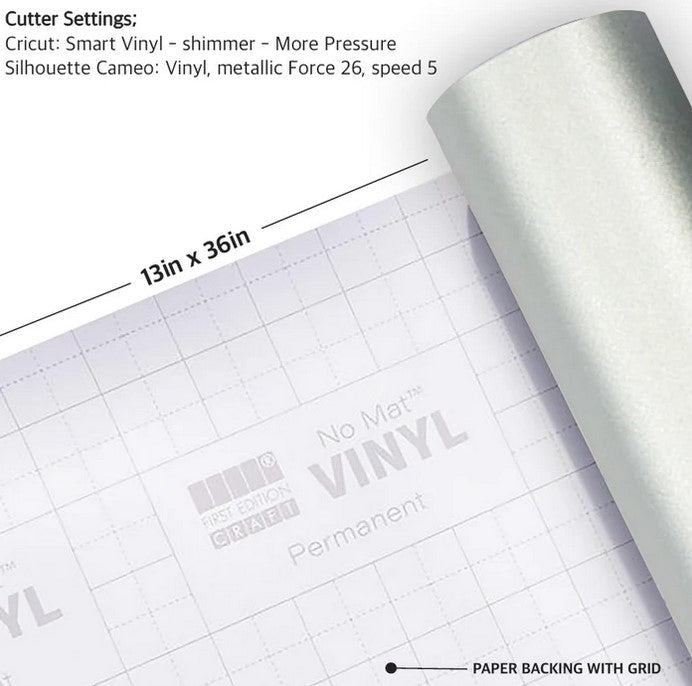 PlottiX Permanent Vinyl Film - Silver, 31.5 Cm X 1 Meter Roll For Cricut, Silhouette - View #9