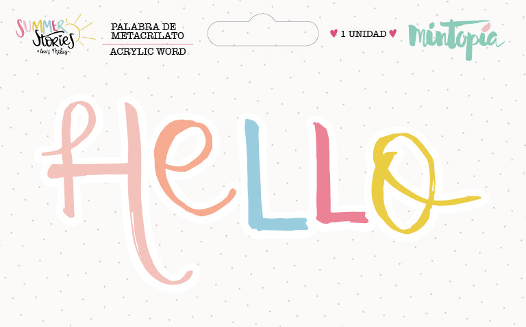 Plexiglas word Hello