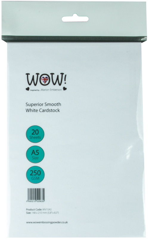 WOW Superior Smooth White Cardstock A5 20 hojas especial estampaciÃ³n