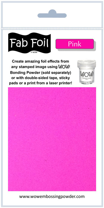 Wow Fab Foil hoja de 10 cm x 1 metro Pink
